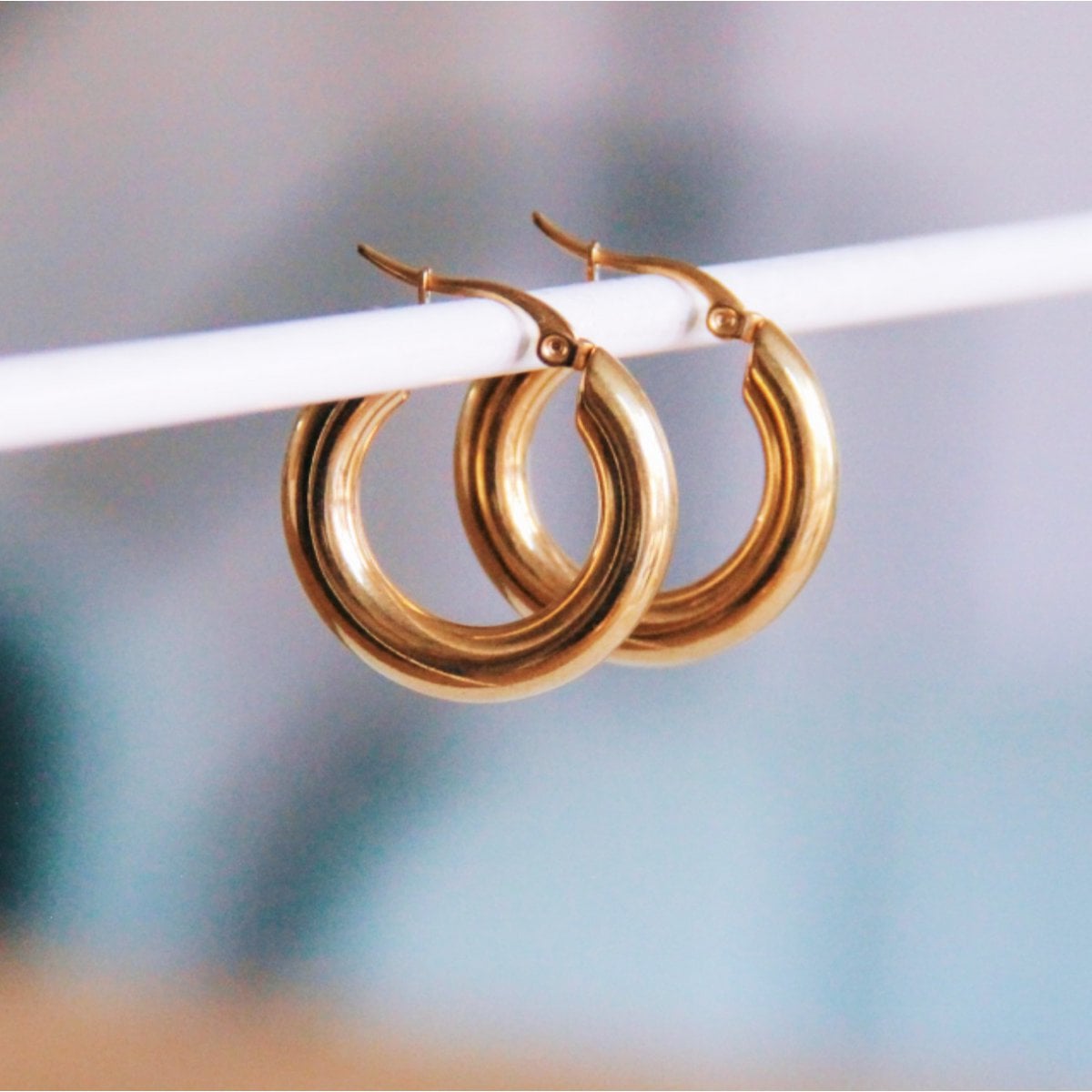 Stainless steel earrings 'Bold 25mm'