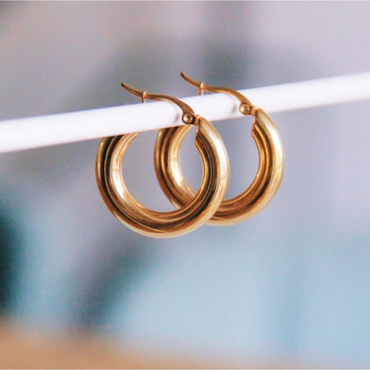 Stainless steel earrings 'Bold 25mm'