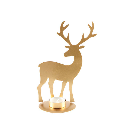 GOLDEN METAL DEER CANDLE HOLDER