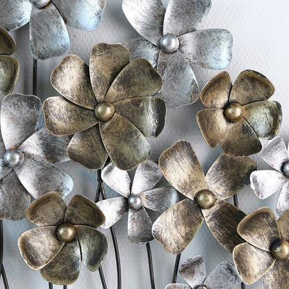 Metal wall relief "Fleurs"