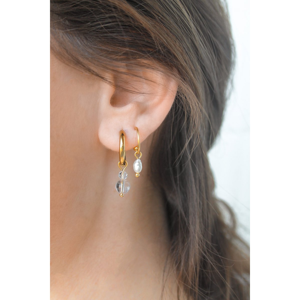 Earrings Rock Crystal - Gold