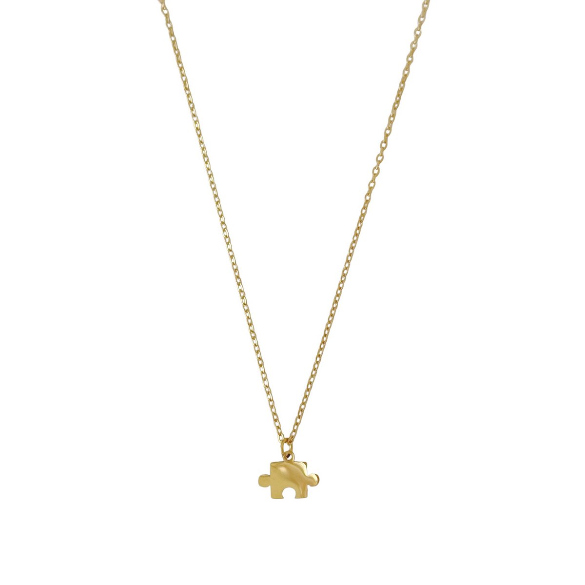 Puzzle Piece Relationship Necklace - Part 1 - Gold