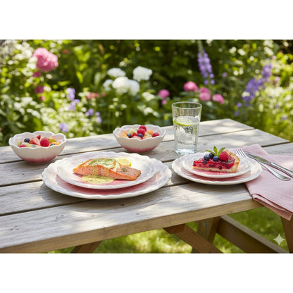 Capri pink dessert plate 20.5x20.5x2.5cm