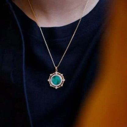 Royal Jade Round Pendant Necklace