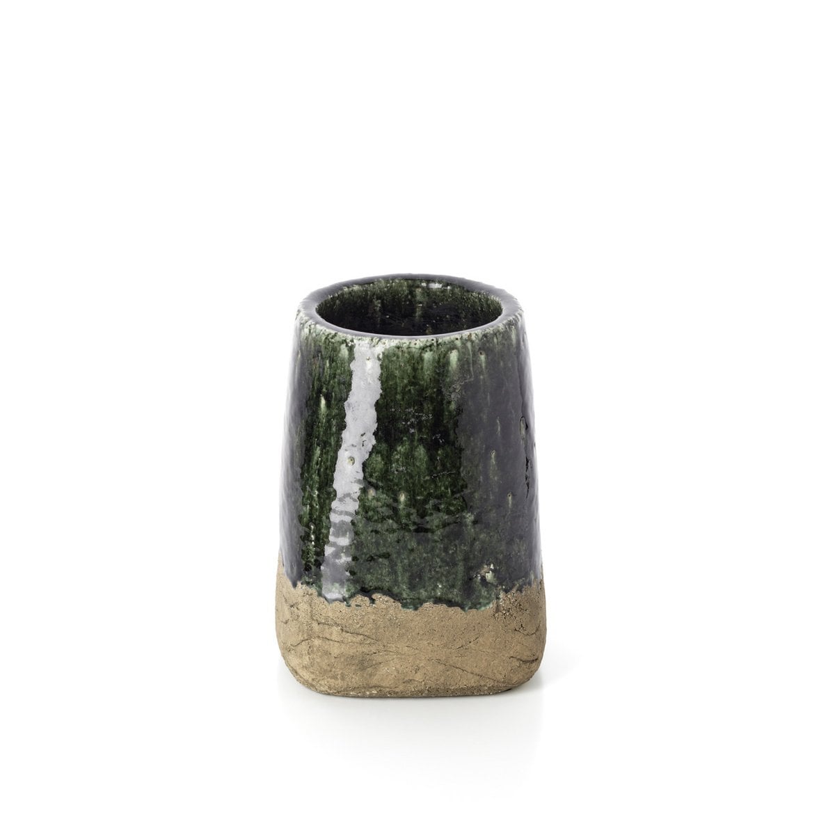 The Moss Conical Planter - Concrete Green - L