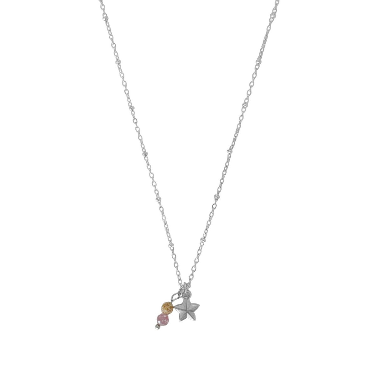 Star Necklace Lepidolite & Jasper - Silver