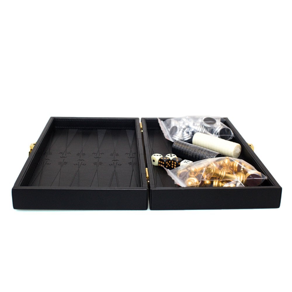 Backgammon/Game game game in a black imitation leather case