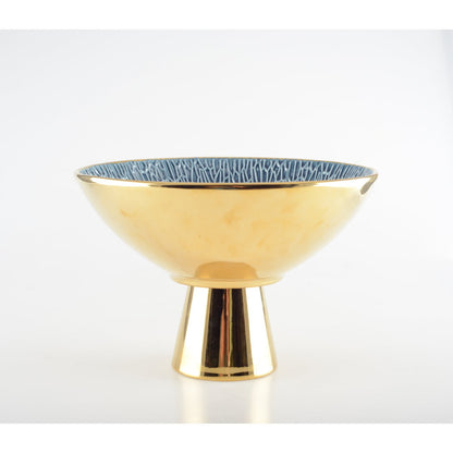 GOLD AND BLUE STANDING FRUIT CUTTER