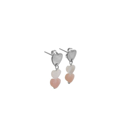 Heart Ear Studs - Silver