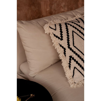 The Sahara Diamond Cushion Cover - Natural Black