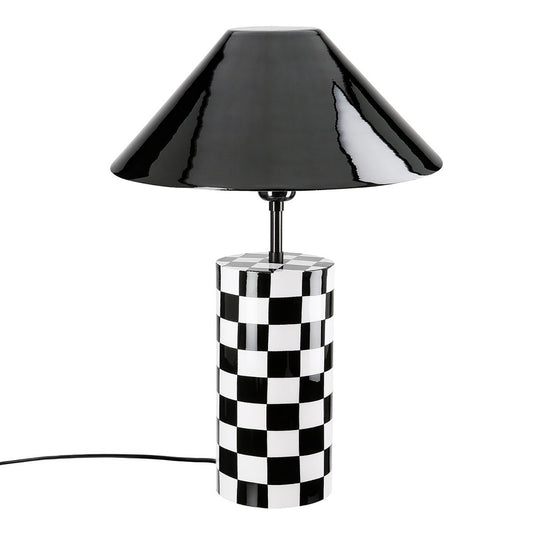 Cylindrical table lamp Checkers, H.52 cm