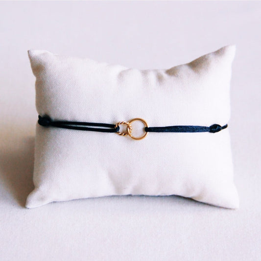 Infinity satin bracelet - black
