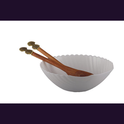 WHITE SHELL SALAD BOWL 24.3CM