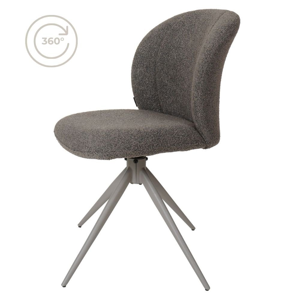 Dining room chair Cosmo - Bouclé - Brown