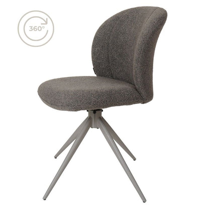 Dining room chair Cosmo - Bouclé - Brown