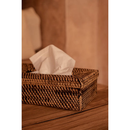 The Rattan Classic Tissue Box - Natural Brown