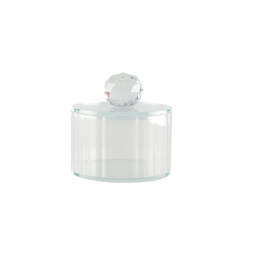 Crystal glass box with 10x10x10cm diamond lid