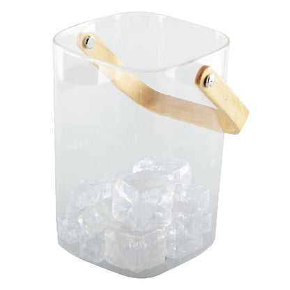 Olyard bucket with wooden handle 11.5x11x15.5cm