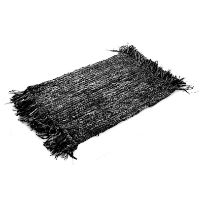 The Fringe Raffia Placemat Rectangular - Black