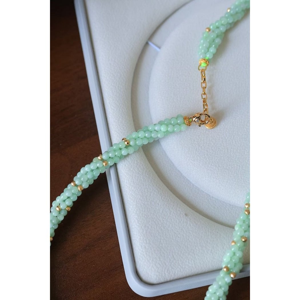 Lucky Jade Braided Necklace & Bracelet Set