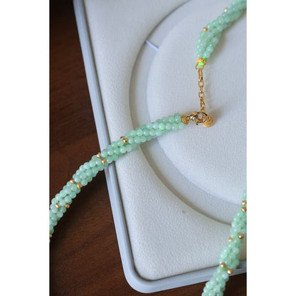Lucky Jade Braided Necklace & Bracelet Set