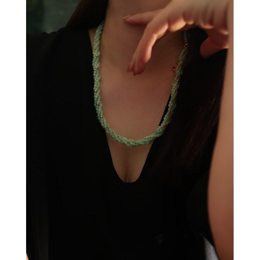 Lucky Jade Braided Necklace & Bracelet Set