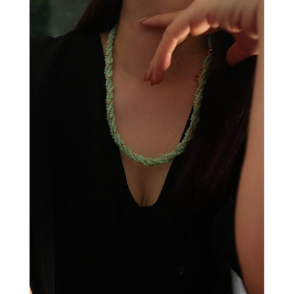 Lucky Jade Braided Necklace & Bracelet Set