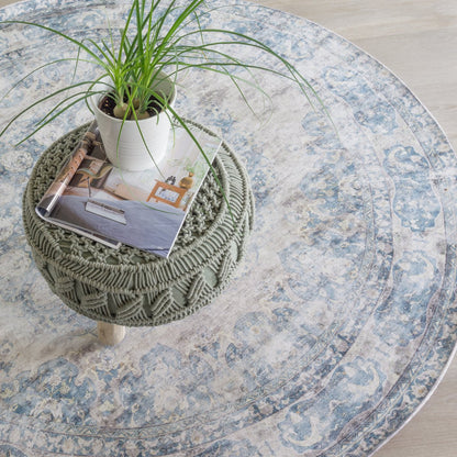 Rug Viola Round Blue ø120 cm