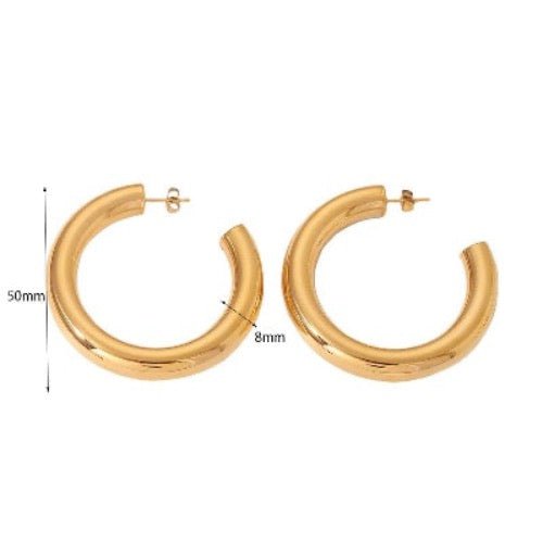 Bold Chic Large Golden Hoop Earrings