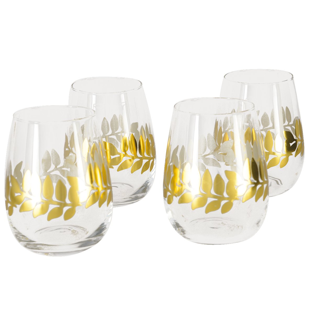 SET OF 4 GOLD CAESAR GLASSES 400ML