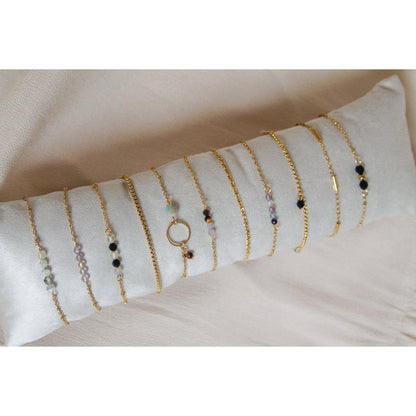 Bracelet Tigereye & Kunzite - Gold