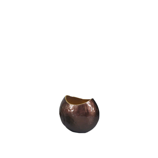 Vase ovale marron 22.5x14.5x18.5cm
