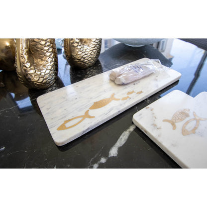 Golden fish marble cheese tray 40x15.5x1.5cm