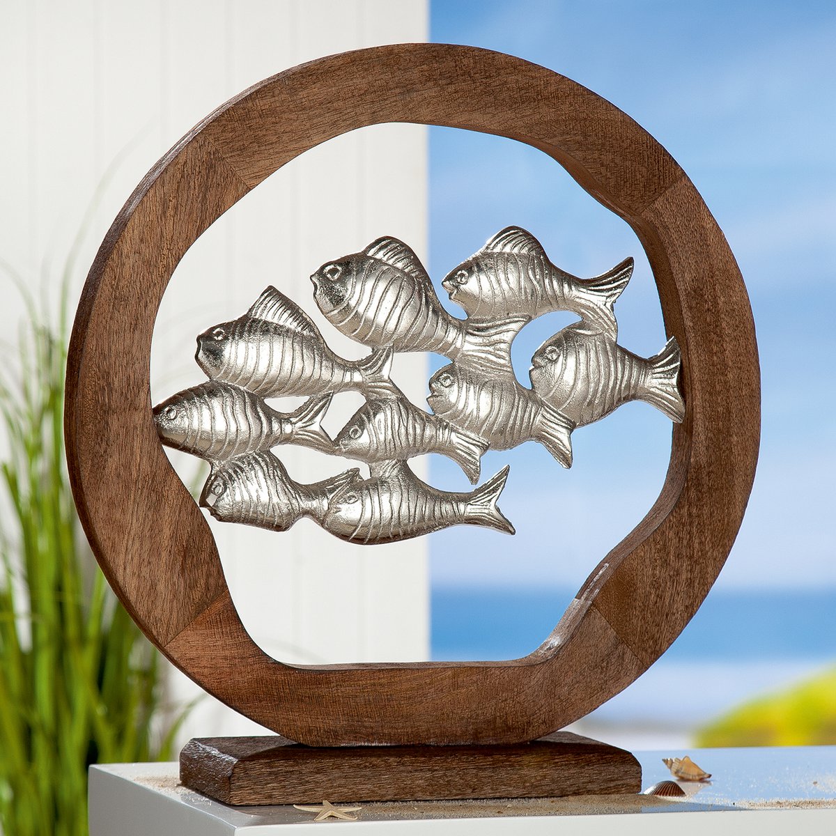 Wooden ring "Swarm of fish"