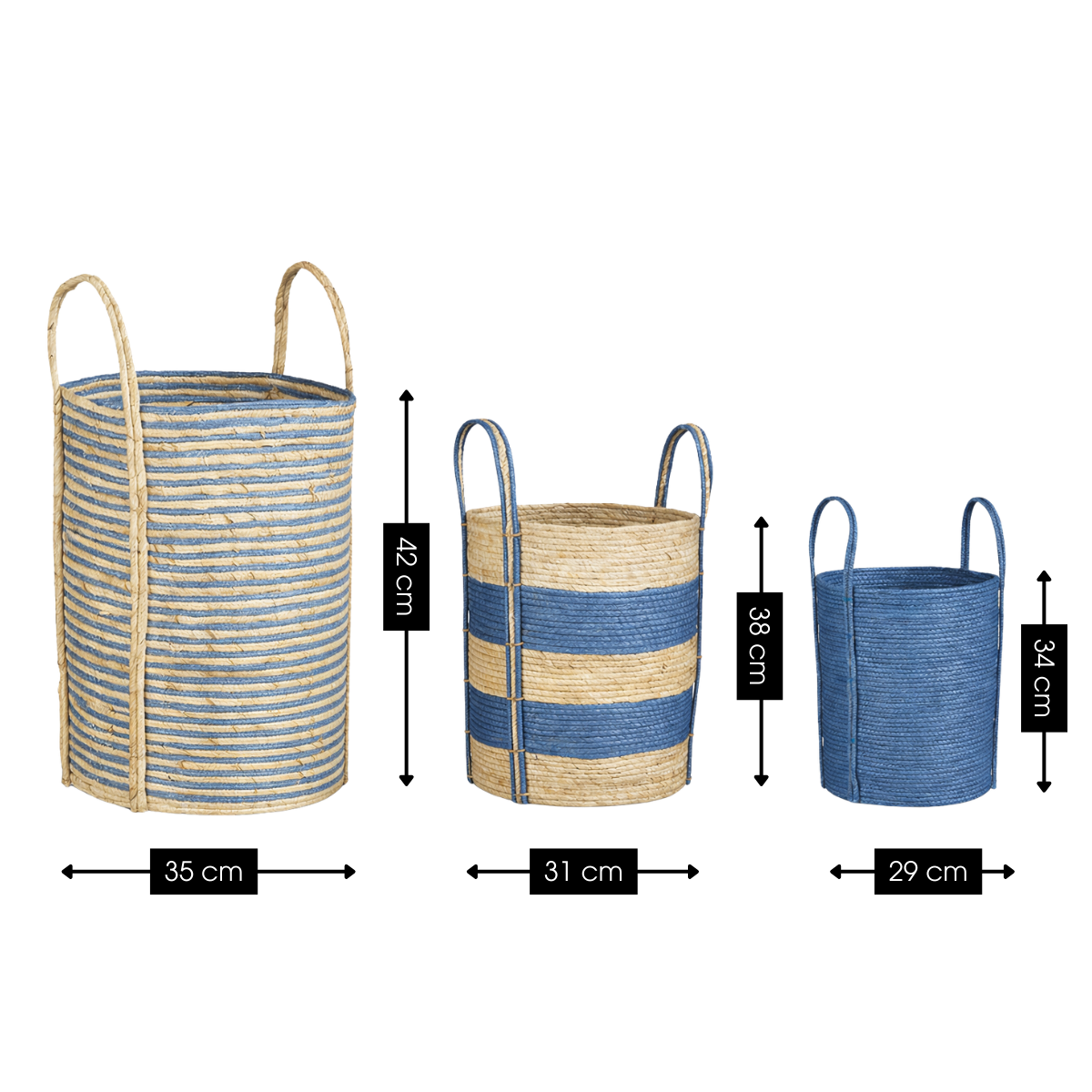Plant basket set Blue