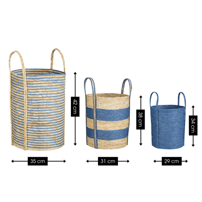 Plant basket set Blue
