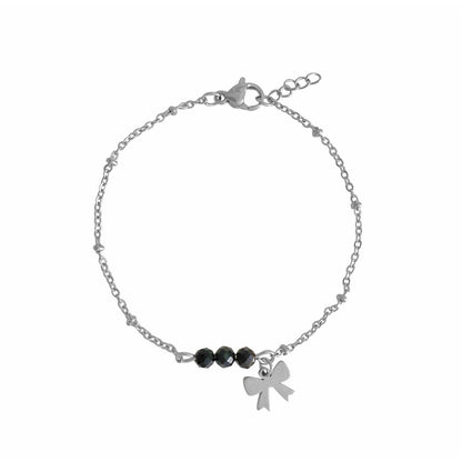 Bracelet Tourmaline & Bow - Silver