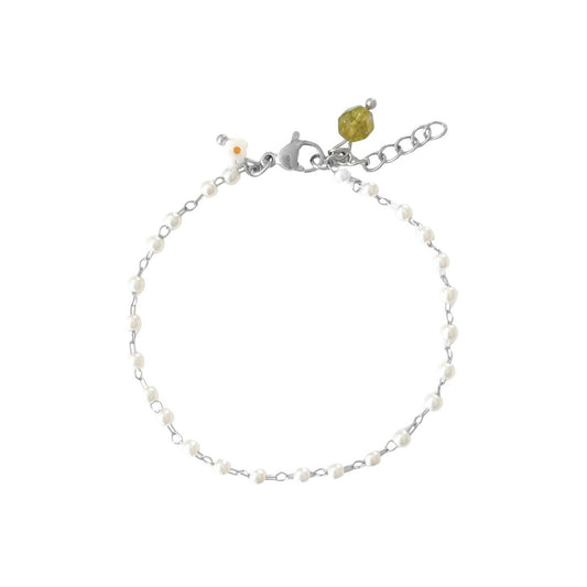 Gems & peridot bracelet - silver