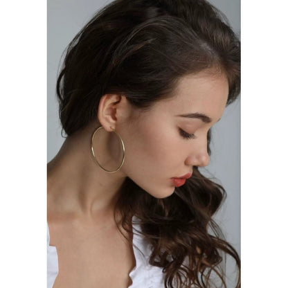 Chic Golden Hoop Earrings - New Moon Form