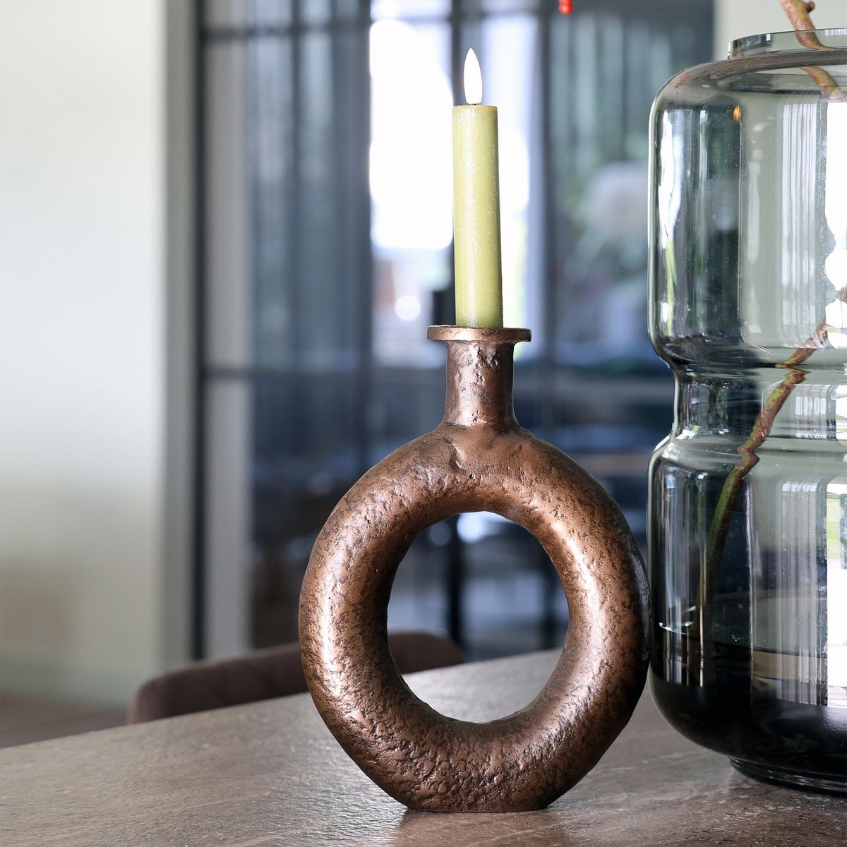 Candle holder - Rocha bronze