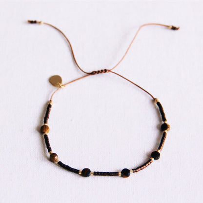 Gemstone bracelet with Miyuki – brown