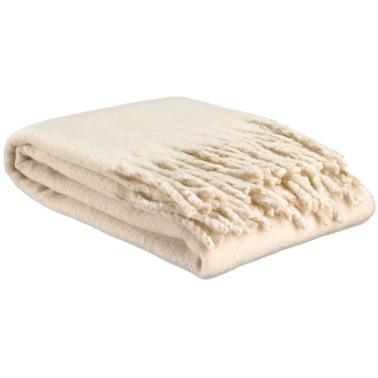 Plain recycled blanket Isabel Neige 130 x 160