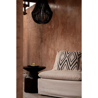 The Sahara Diamond Cushion Cover - Natural Black