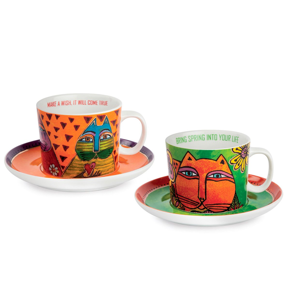 Cappuccino cup Fantastic Felines H.7.5 cm - set of 2