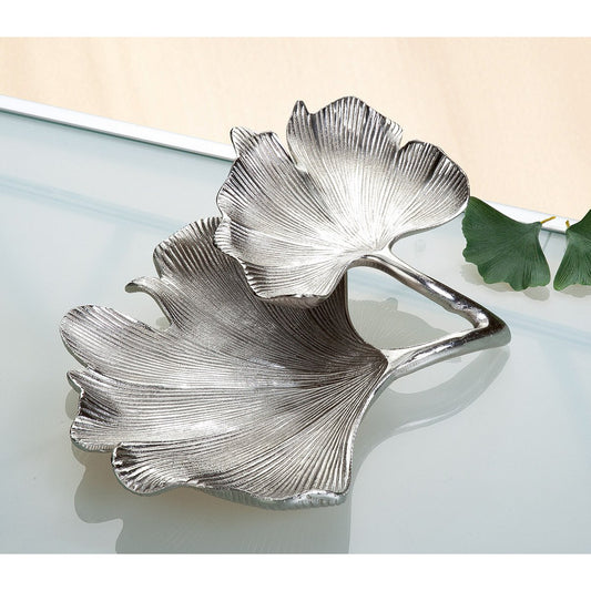 Aluminum double bowl Ginkgo