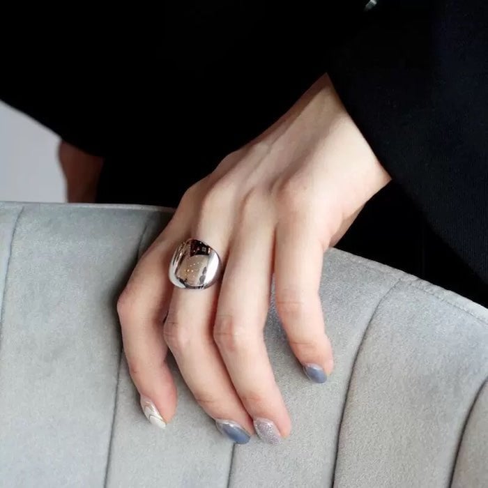 Minimalist Mirror Dot Adjustable Ring