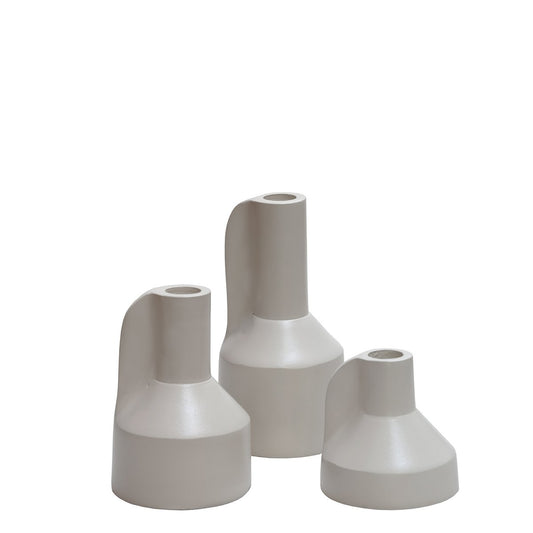 Alota ivory Ø9 x H17/13/9 cm - set van 3