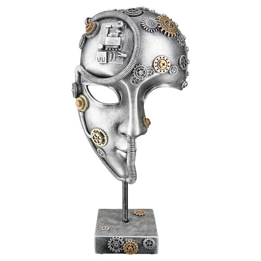 Sculpture face Steampunk face H.35.5 cm