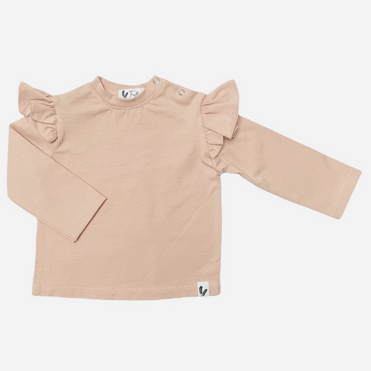 Long sleeve ruffle crepe