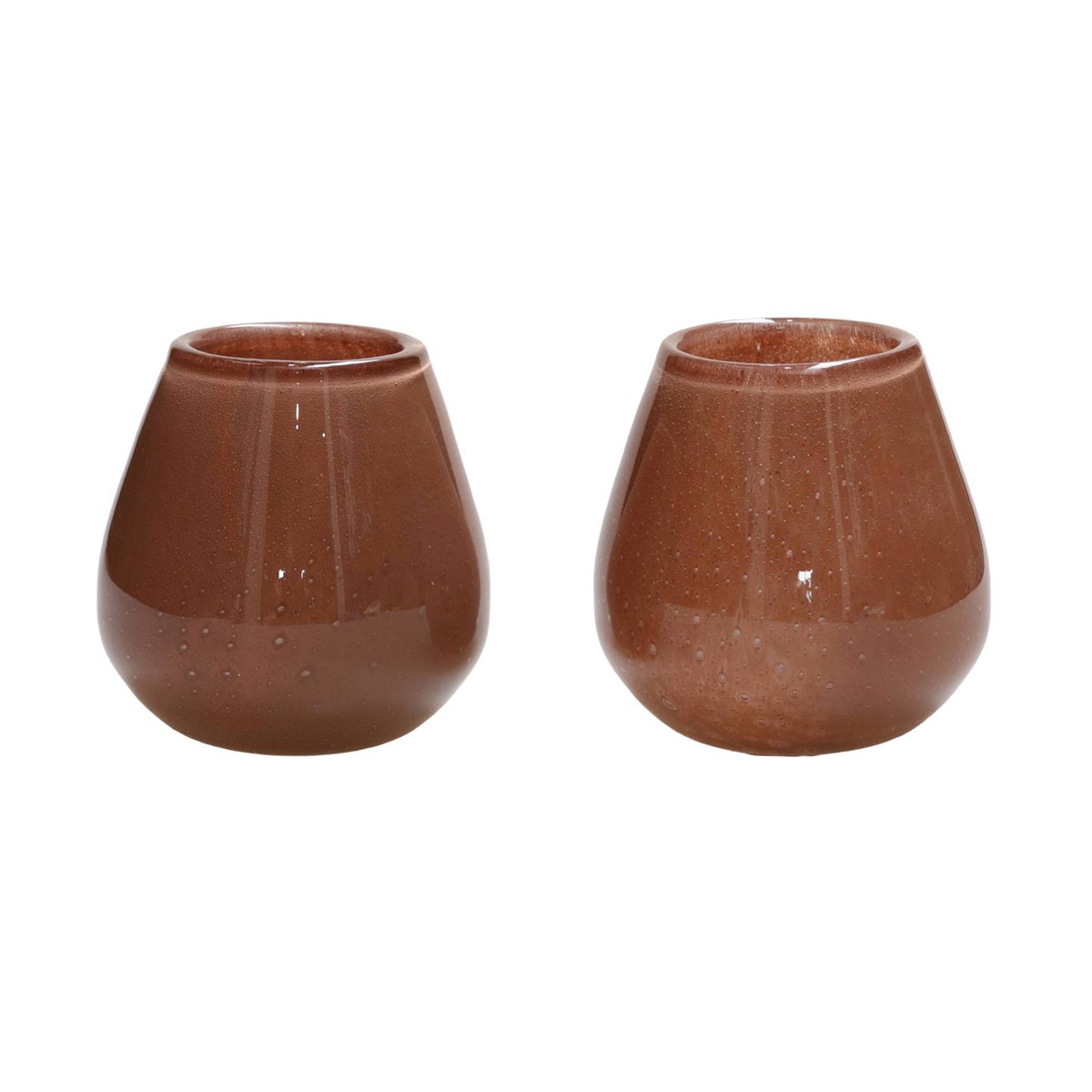 Tea light holder - Tasman Elite XS brown Ø12.5 x H11.5 cm (set of 2 pieces)